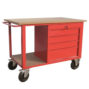 GR26 Derby rosso Trolley panca con cassettiera a 4 cassetti per la conservazione - Product Image 1