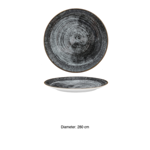 Siviglia Black Round Plate Ø 28 cm Saturnia Flat Plate - Product Image 3