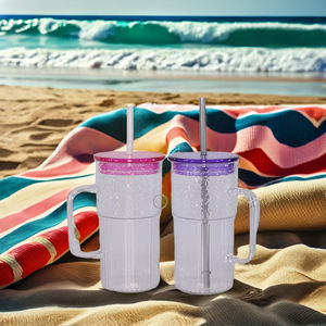 Wholesale 600ml BPA Free Eco-Friendly <b>Plastic</b> Tumbler with Lid and <b>Straw</b> <b>Drinking</b> Jar with Handle for Back to School - Product Image 5