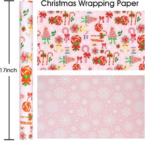 Papel de Regalo Navideño Colorido con Diseño de Copos de Nieve Impresos por Ambos Lados, Personalizable para Niños - Product Image 2