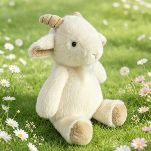 Peluche a forma di capra seduta OEM ODM, decorazione per cameretta, bambola antistress per regali di compleanno e baby shower - Product Image 2
