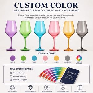 Cadeaux personnalisés avec logo, mariage, verres à vin colorés en plastique Tritan de 15 oz, verres à vin à long pied - Product Image 5