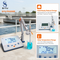 pH-mètre de terrain SYU PH200E, robuste et portable, testeur de pH/mV, large plage de température, ATC, arrêt automatique, pour eaux usées, traitement de l'eau, laboratoire