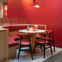Ensemble de tables et chaises de salle à manger en bois modernes pour hôtels et restaurants de restauration rapide