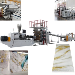 Hoja de mármol de alto brillo UV panel de pared plástico PVC UV máquina de fabricación de láminas de mármol - Product Image 1