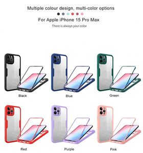 เคสโทรศัพท์ป้องกันหน้าจอเต็มตัวแบบ360สำหรับ iPhone TPU PC อุปกรณ์เสริมโทรศัพท์มือถือสำหรับ iPhone 15 PRO MAX - Product Image 6