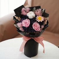 Buket Mawar Abadi Lintas Negara Tanabata Kotak Hadiah Hari Valentine Bunga Kering Buatan Tangan Paket Mawar Siap Pakai Seri Musim Semi