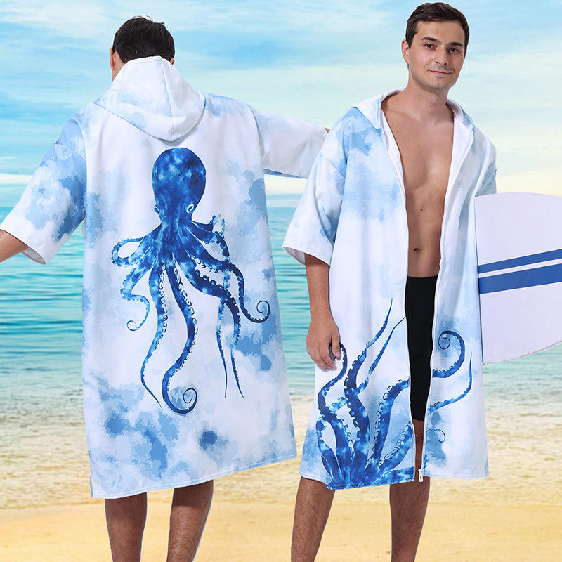 ซิปพร้อมแขนเสื้อ - ปลาหมึกสีน้ำเงิน