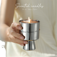Bougie parfumée en métal avec logo personnalisé, faite à la main en cire de soja, cadeau de Noël, décoration d'intérieur, parfum longue durée