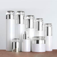 Envase de Vidrio de Lujo Blanco Perla de 30g 50g para Crema, Botella de Vidrio con Bomba para Loción de 20ml 30ml 60ml 100ml 120ml, Botella de Spray Cosmética