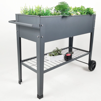 Kit de jardinière d'extérieur moins chère d'usine lit de jardin surélevé en métal avec pieds à roulettes avec étagère pour légumes, fleurs et herbes aromatiques