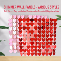 Panneau mural scintillant en forme de cœur, toile de fond murale à sequins, décor lumineux nacré brillant pour la Saint-Valentin, les propositions de mariage, les fiançailles, les restaurants