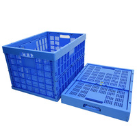Caisses en plastique PP pliables et durables Huidu Leadloong modèle L-L99, 600*400*220MM, boîte solide, écologiques, empilables, capacité de stockage 40-60KG