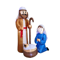 Crèche gonflable transfrontalière de 1,8 mètre avec lumières LED, décoration de Noël pour jardin extérieur