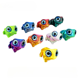 Stampa 3D creativa di un modello di figurina di rana dagli occhi grandi, stampa artigianale di una squisita rana da palazzo in stile cartone animato - Product Image 1