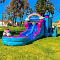 Structures gonflables arc-en-ciel pour l'extérieur, château gonflable d'intérieur pour enfants, toboggan gonflable pour fête