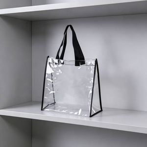 Reusable Holographic <b>Plastic</b> Clear Bag Logo Beach Ladies Hand Shopping Custom Transparent Pvc <b>Tote</b> Bags - Product Image 2