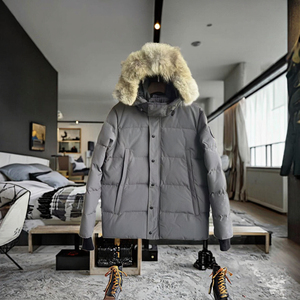 Veste d'hiver décontractée à capuche de haute qualité en gros, fermeture éclair, imperméable, coupe-vent, respirante, épaisse, moelleuse, chaude, rembourrée de fourrure de loup - Product Image 3