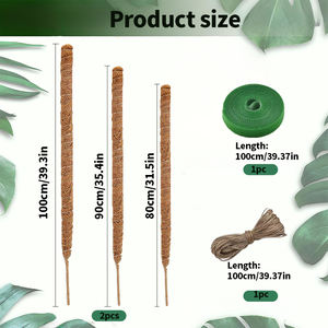 Paquete de 2 Varillas de Fibra de Coco Flexibles de 40 Pulgadas/100 cm, Soporte para Plantas, Herramienta de Jardinería, Accesorios de Jardinería Hechos de Fibra de Coco, Local de EE. UU. - Product Image 3