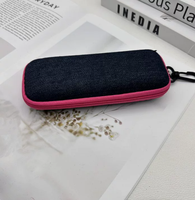 Étui à lunettes en jean personnalisé avec logo, pochette souple pour lunettes, sac de rangement pour lunettes de voyage, cadeau promotionnel