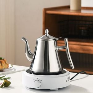กาต้มน้ำสแตนเลสสีเงินพร้อมที่กรองชาดอกไม้สำหรับร้านอาหาร - Product Image 3