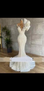 S1090A Drop Shipping 2023 High -quality Hot -selling Bride Married Luxury Heavy Work Dragon Tail <b>White</b> Girls Wedding Dress - Product Image 2