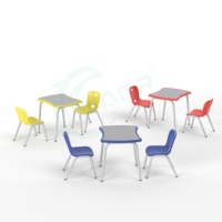 Bureau et chaise en plastique chinois à hauteur réglable de conception moderne pour l'étude du bureau à domicile des enfants scolarisés