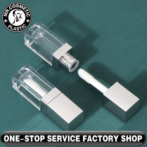 Conteneur de gloss à lèvres transparent carré de 9 ml, applicateur à gros pinceau, emballage de <span class=keywords><strong>blush</strong></span> liquide, tube d'huile à lèvres avec <span class=keywords><strong>surface</strong></span> d'impression à l'écran - Product Image 2