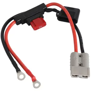 Maxi suporte de fusível 8awg, lâmina inline 8b & s, fio de chumbo genuíno 50 amp anderson plugue estilo conector de alimentação para terminais de anel de 8mm