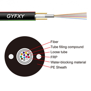 สายไฟเบอร์ออปติกแบบแกนเดี่ยว 2 คอร์ GYFXTY ขนาดเล็ก น้ำหนักเบา สำหรับใช้งานภายนอกอาคาร เหมาะสำหรับโซลูชันบรอดแบนด์ระยะสุดท้าย - Product Image 2