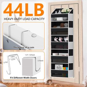 ที่เก็บของแขวนประตู 33x15x85 ซม. 5 ช่องใหญ่ 10 ช่องตาข่าย แข็งแรงทนทาน สำหรับแขวนหลังประตูและผนัง - Product Image 5