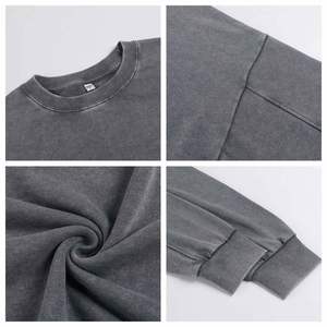 High Quality Custom Logo Heavyweight Cotton Sweatshirts Oversize <b>Men</b> Oversized Drop Shoulder Sweatshirts Hoodies Manufacturer - Product Image 2