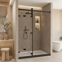 Cloison de douche carrée en verre en forme de I pour porte coulissante, porte pliante, cadre extrêmement étroit pour accessoires de porte de salle de bain