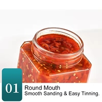Verre clair vide de luxe 250ml 380ml 500ml unique de qualité alimentaire avec bouchon à vis Sauce chaude confiture miel bouteille pot pour le stockage des aliments