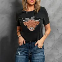 2022ファッショントップスグラフィックプリントクルーネックレディースTシャツ女性用半袖シャツ