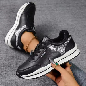 Zapatillas Deportivas de Mujer con Bloques de Color de Moda, Zapatos Casuales Transpirables de Malla Estilo Skateboard Retro, Plataforma Casual Ligera para Mujer - Product Image 3
