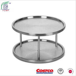 360 gradi giradischi 2 Tier Design in acciaio inox <span class=keywords><strong>Lazy</strong></span> <span class=keywords><strong>Susan</strong></span> tavolo da pranzo per la casa - Product Image 2