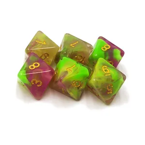 Wholesale custom multi-color D8 resin dice 8 sided game polyhedral dice