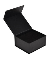 Boîte à perruque magnétique pliable noire de luxe personnalisée pour emballage de perruque en satin, lingerie, emballage en matériau recyclé, boîtes cadeaux avec logo