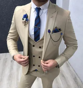 XS-5XL British style suit suit set for men's groom and best man suit three piece casual set blazer+Vest+Pants