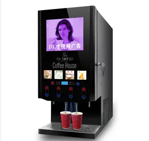 Machine à café instantanée publicitaire vidéo 40SCW-10L machine à café glacée commerciale 4 chaud froid distributeur automatique