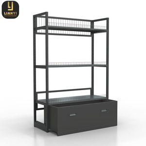 Estantes de exhibición de chips de centro comercial personalizados de madera Estantes de exhibición de tienda de comestibles con gabinete - Product Image 4