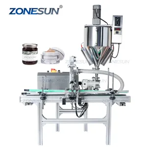 ZONESUN Automatic Rotor Pump Honey Chocolate Peanut Butter Filler Olive Oil Lotion Face Cream Jam Bottle Paste Filling Machine