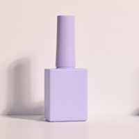 Botol Kosong Gel UV Ungu 10ml Bentuk Kotak dari Stock Factory, Kemasan Botol Kaca untuk Gel Nail Polish UV