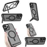 Casing Handphone Kristal Magnetik dengan Stand untuk iPhone 17 Air 16 Pro Max 15 14 13 12 11, Aksesoris Ponsel dengan Holder