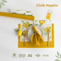 Ensemble de sets de table et de serviettes rectangulaires en coton 100% écologique imprimé sur mesure avec motif végétal pour hôtels, mariages, usage domestique, design moderne