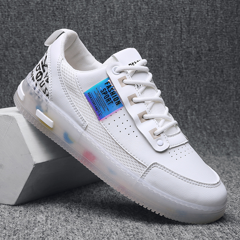 mcqueen almofada de ar pequeno branco sapatos masculinos de couro de sola  grossa sapatos de casal