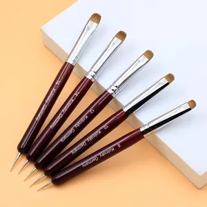 Professional Salon-Grade French Manicure <b>Brushes</b> With Dotting Tool - High-Quality Kolinsky Hair, Odorless Nail Care Kit - Product Image 3