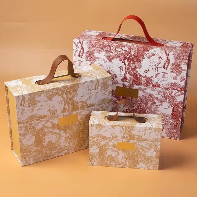 Benutzer definierte Luxus schmuck High-End-Papier verpackung Muttertag Geschenk box mit Griff