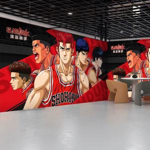 Papel Tapiz de Fondo para Dormitorio con Diseño de Cancha de Baloncesto de <span class=keywords><strong>Anime</strong></span> Japonés Slam Dunk - Product Image 3